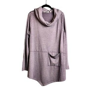 Soft Surroundings Purple Evening Stroll Cowl Neck Pullover Tunic L